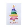 Tarjetas de felicitación navideñas de árbol de Navidad de acuarela de cuatro lados transfronterizas con sobres tarjetas de felicitación navideñas pintadas a mano tarjetas de felicitación navideñas