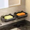 Porta Jabón Sin Taladro Montado en la Pared Baño Doble Capa Caja Drenaje Jabón Estante de Almacenamiento de Jabón para Pared de Baño
