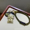 Chaveiro de Ouro Puro 999, Chaveiro Moderno e na Moda, Pingente para Bolsa de Celular de Desenho Animado, Disponível para Atacado