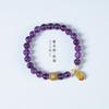 Pulsera de Amatista Guofeng para Mujer Nuevo Estilo Chino Anillo Único Pulsera de Cristal Dorado Arena Pulsera Versátil al Por Mayor