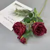 3 rosas artificiales Austin para decoración de escena de boda, flores artificiales para paisajismo, exhibición en centros comerciales, materiales de decoración para arreglos florales