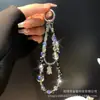 Lanyard de Teléfono Móvil Versátil de Lujo Ligero, Cadena de Muñeca, Cadena Corta de Cuerda Tejida a Mano con Perlas, Colgante de Joyería de Aleación, Gama Alta