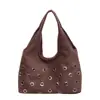 Bolso Cruzado de Remaches para Axila Bolso de Hombro Grande para Viajes Diarios Bolso de Mano Hueco Estilo Punk con Remaches Bolso Tipo Cubo Bolso de Mujer