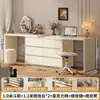 Tocador de Dormitorio Color Crema Estilo Francés con Tocador Integrado, Gabinete de Almacenamiento para Mesita de Noche, Mesa de Esquina para Apartamentos Pequeños con Cajones