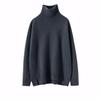 Suéter Faye Wong de Cachemir Puro para Mujer Otoño e Invierno Engrosado Cuello Alto Tejido Suave Cera Suelto Perezoso Suéter Base de Cachemir