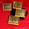Escultura de bronce en relieve estilo chino "Fortuna Abundante Año Tras Año" de oro puro 999, decoración de mesa tridimensional, personalizable para venta al por mayor