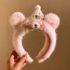 Diadema de Felpa con Orejas de Oso Blanco Nueva Linda de Dibujos Animados para Lavado de Cara Maquillaje Pasador Accesorios para el Cabello Diadema Otoño e Invierno