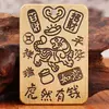 Colgante de Llavero de Doble Cabeza Zodiaco Doce Cuadrado Marca Ping An Fu Gui Calabaza Colgante Portátil Dinero de los Cinco Emperadores Llavero
