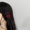 Horquilla de lana enrollada con forma de amor para otoño e invierno, bonita y dulce horquilla para niña, con clip lateral para flequillo, accesorios para el cabello, nuevo