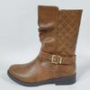 Comercio Exterior Estilo Europeo y Americano Talla Grande Botas Vaqueras Occidentales de Media Pantorrilla para Mujer Nueva Moda Cadena Remache Tacón Grueso Botas de Jinete Deseo