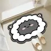 Alfombra de Piso Absorbente de Secado Rápido de Dibujos Animados para Baño Suave de Lodo Diatomeas Alfombra Irregular para Puerta Entrada de Inodoro Alfombra de Piso Resistente al Desgaste Antideslizante
