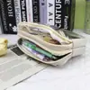 Estilo Ins estuche de doble capa de gran capacidad de aspecto elegante simple crema PVC ventana visual grande caja de almacenamiento para papelería