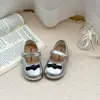 Zapatos Mary Jane de Cuero para Niñas de Primavera y Otoño con Lazo y Hebilla, Zapatos para Niños Pequeños de Suela Suave, Zapatos de Princesa para Bebés Niñas