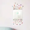 Br1326C Arbusto de Flores Mariposa Pegatina de Interruptor Pegatina de Pared Autoadhesiva Enchufe de Habitación Interruptor Pegatina de Decoración para Embellecimiento del Hogar