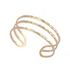 Pulsera Metálica Transfronteriza Europea y Americana Personalizada Mariposa Hojas Flores Geométrico Nicho Diseño de Alta Gama Abierta Ajustable