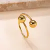 Amazon Transfronterizo Joyería de Acero de Titanio Anillo Personalizado Hip-Hop Chapado en Oro de 18K Anillo de Bolas Entrelazadas de Acero Inoxidable Venta al por Mayor