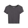 Camiseta feminina estilo americano, gola redonda, manga curta, estilo high street, com corte slim, para esportes internos, estilo Xia Kardashian, para meninas