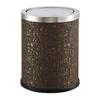 Cubo de basura redondo de acero inoxidable con tapa abatible, para habitación de hotel, para el hogar, para hornear, para almacenamiento de pintura, creativo, con tapa