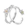 Anillo de Narciso de Plata Pura S999, Estilo de Nicho de Alta Gama, Anillos de Pareja que No se Desvanecen, Anillo Ajustable de Lujo Ligero, Joyería de Plata para Mujer