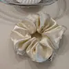 Elástico de Cabelo Scrunchie de Cetim com Bolinhas Estilo Coreano para Mulheres, Acessório de Cabelo de Luxo