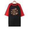 Girassol de manga curta para mulheres de tamanho europeu Spot Top Shoulder T-shirt Fornecimento de comércio exterior para mulheres Tamanho grande Camiseta solta