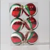 Nuevas Bolas de Navidad al por mayor transfronterizas 6cm6Piezas Rojas Blancas Verdes con Puntos Colgantes para Árbol de Navidad