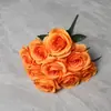 Flores Artificiales para Salón de Bodas, Ramo Falso de Rosas de 9 Cabezas, Adornos para Decoración del Hogar, Flores de Mano, Pared de Flores de Seda Transfronteriza