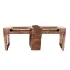 Mesa de Manicura de Madera Maciza Estilo Ruso Lujo Ligero Estilo Mediados de Siglo Gabinete de Almacenamiento Multifuncional con Aspiradora Mesa de Manicura Individual y Doble