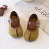 Zapatos de Cuero para Niñas Estilo 2026 Coreanos Retro Cuero Mate Hebilla Única Mary Janes Planos Suela Suave Pata de Cerdo Zapatos Individuales