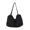 Bolsa Tote de Sarja Lavada Retrô Simples, Bolsa de Ombro Transversal, Bolsa de Lona, Bolsa Grande de Alta Capacidade para o Dia a Dia, Mochila de Viagem