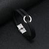 AliExpress Novo Círculo Acessórios Pulseira de Couro Personalizada Estilo Casual Pulseira de Couro Aço Titânio Fecho Borda a Óleo Pulseira de Couro
