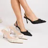 Zapatillas de Casa sin Cordones de Punta Fina Estilo Francés de Nuevo Estilo para Mujer, Zapatos Casuales de Moda para Mujer Primavera y Verano, Sandalias de Malla con Tacón Alto