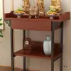 Mesa de Oferendas Doméstica, Altar Budista, Nicho Budista, Mesa de Oferendas do Deus da Riqueza, Armário Budista, Armário de Pé em Madeira Maciça, Mesa de Oferendas ao Buda, Prateleira para Porta-Incensos, Simples e Moderno