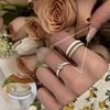 Anel Zircônia Arco-Íris com Gotejamento de Esmalte para Mulheres, Simples e Fashion, Estilo Retrô, Novo Anel Aberto, Anel para Dedo Indicador, Tendência