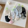 Nuevos calcetines de estilo coreano para primavera y verano, estampado en caliente, combinación de colores de perro, lingote de plata, calcetines de barco de color contrastante, combinan con todo, sin costuras