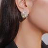 Pendientes Exclusivos Transfronterizos Simples de Pedrería Completa Personalidad Temperamento Diamante Flash Pendientes Geométricos Pendientes para Mujer Combinan con Todo