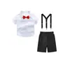 Traje de Camisa Blanca de Manga Corta para Niños, Camisa Blanca y Shorts para Niños Mayores y Estudiantes de Primaria, Atuendo para Actuación del 1 de Junio, Estilo Preppy