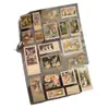Adesivos de Selo Dourado Posto de Correios do Pôr do Sol Estilo Ins Vintage Floral Borboleta Material para Diário Queimado Adesivos de Decoração para Cartas