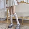 Japonês ins Vintage Branco Oco Lace Flor Meias Rasas para Crianças Lolita JK Bonito Lace Meias de Comprimento Médio