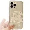 Design Floral Elegante Adequado para Capa de Celular Apple 11/12/13/14/15/16 Promax/17 Capa Protetora iPhone
