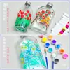 Botella de Vidrio Graffiti Pintada a Mano Hecha a Mano para Niños DIY Botella Estrella de la Suerte Botella Transparente Jarrón de Pintura Creativa Paquete de Materiales