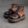 Jiezu 2025 Invierno Nuevo Diseño de Piel de Vaca de Primera Capa Cremallera Frontal Botines Cortos Retro para Mujer Moda Casual Versátil