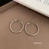 Pendientes de Aro Grandes, Modernos y Elegantes, Pendientes de Aro Redondos Lisos Grandes para Mujer con Cierre de Plata, Lujo Ligero y Sensación de Alta Gama