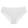 Ropa interior nueva de seda de hielo sin costuras para mujer, con refuerzo de algodón antibacteriano, cintura baja, una pieza, malla transpirable, borde ondulado, ropa interior para mujer