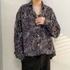 Camisa floral de manga larga para hombre y mujer, primavera, otoño, verano, tacto de alta gama, estilo coreano, moderna, genial, nicho, estilo de Hong Kong, chaqueta camisa retro