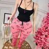 Pijama Feminino Outono 2025 Calça de Alça Estampada Slim Sexy Conjunto de Roupas para Casa Venda Quente na Amazon Europeia e Americana