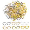 Gafas Retro con Marco de Aleación Pintado en Spray, Colgante para Muñeca DIY, Decoración, Colgante para Llavero W743