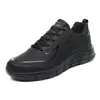 Zapatos de Trabajo para Hombre Negro Puro Talla Grande 46 Otoño Casual Cuero Impermeable Trabajo Cocina Antideslizantes Zapatos de Chef Hombre 47