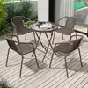 Mesas y Sillas de Exterior para Jardín, Patio, Balcón, Cafetería de Ratán para Ocio, Juego de Sillas de Café Impermeable y a Prueba de Sol