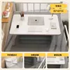Mesa de computador dobrável, pequena mesa de cabeceira, mesa para dormitório estudantil, mesa de estudo, mesa preguiçosa para quarto, mesa com prateleira de armazenamento